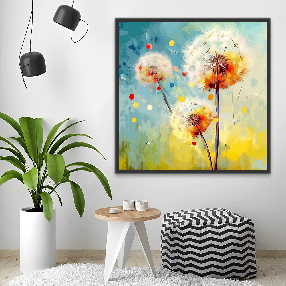 Watercolor Dandelion Paint by Numbers