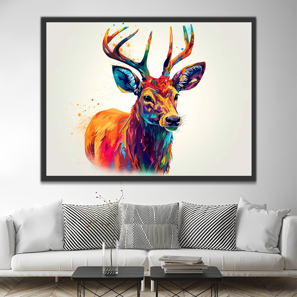 Watercolor Deer Paint by Numbers