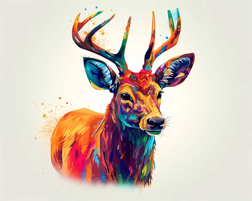 Watercolor Deer Paint by Numbers