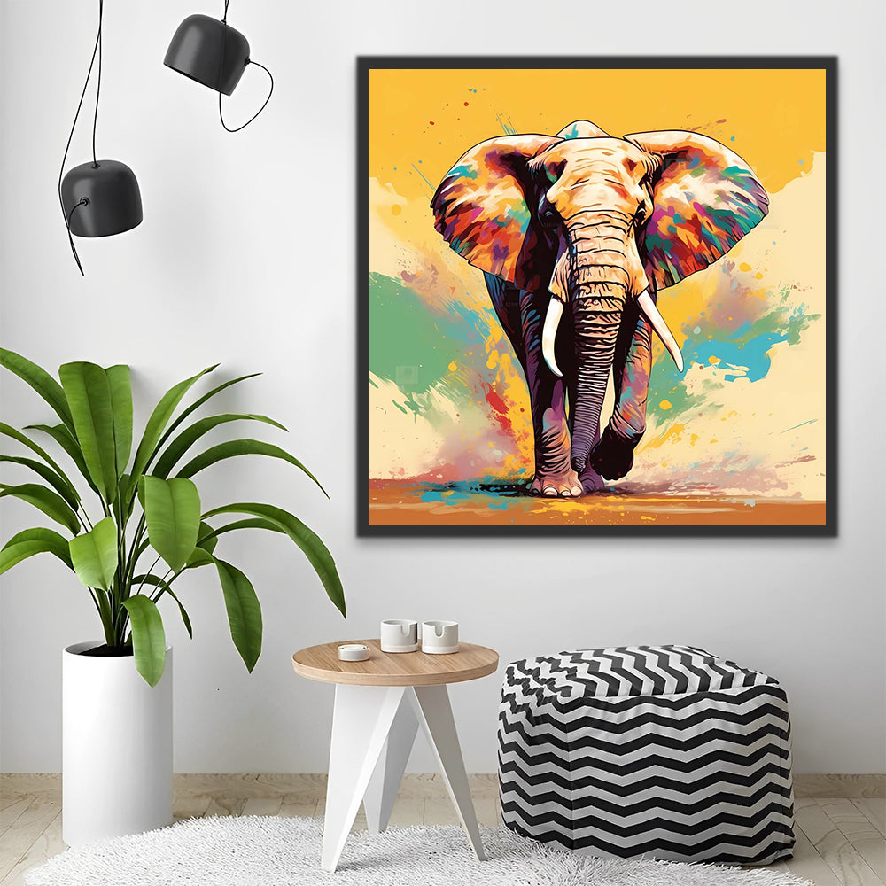 Watercolor Elephant Paint by Numbers