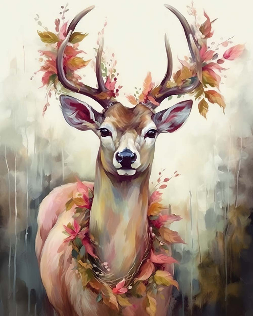 Watercolor Elk Paint by Numbers