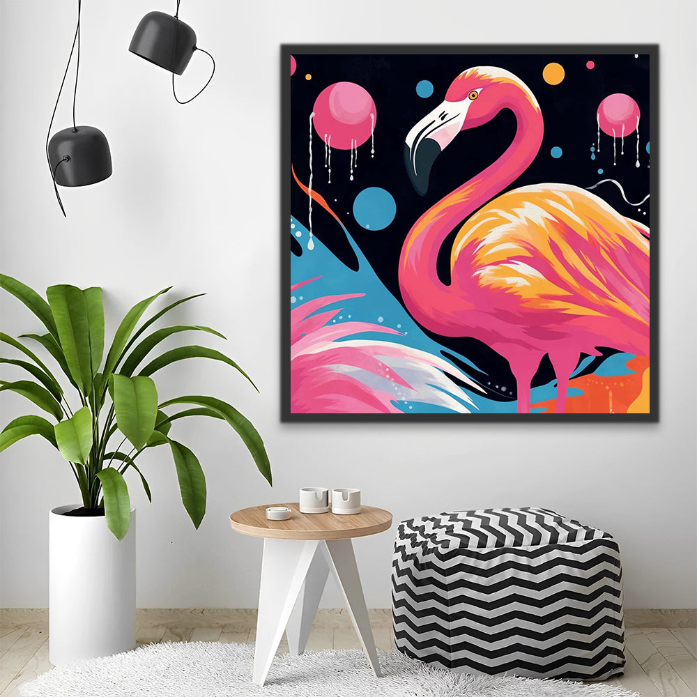 Watercolor Flamingo Paint by Numbers