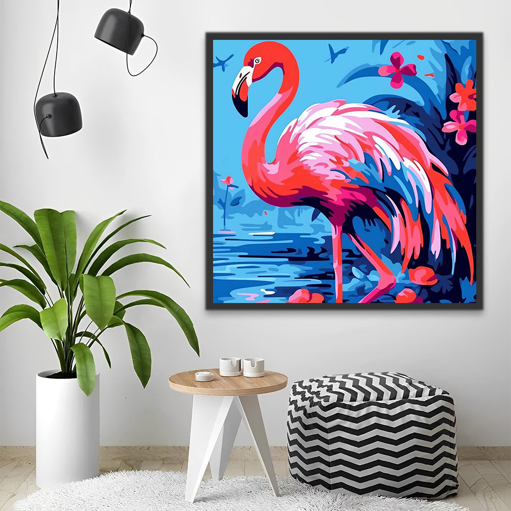 Watercolor Flamingo Paint by Numbers
