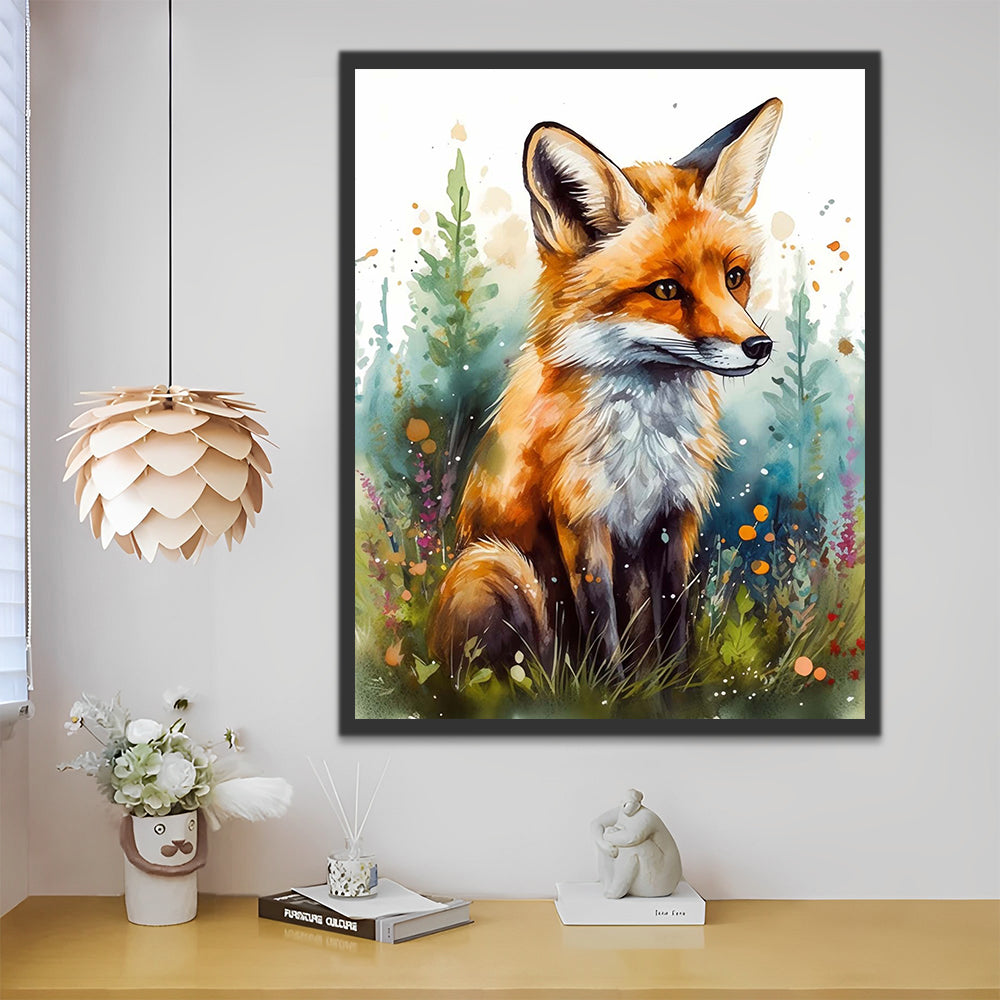 Watercolor Fox Paint by Numbers