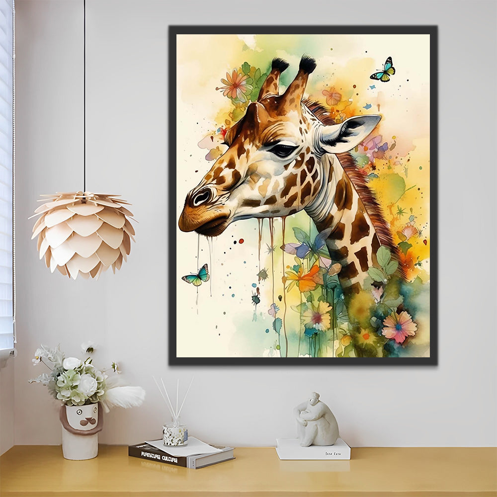 Watercolor Giraffe Paint by Numbers