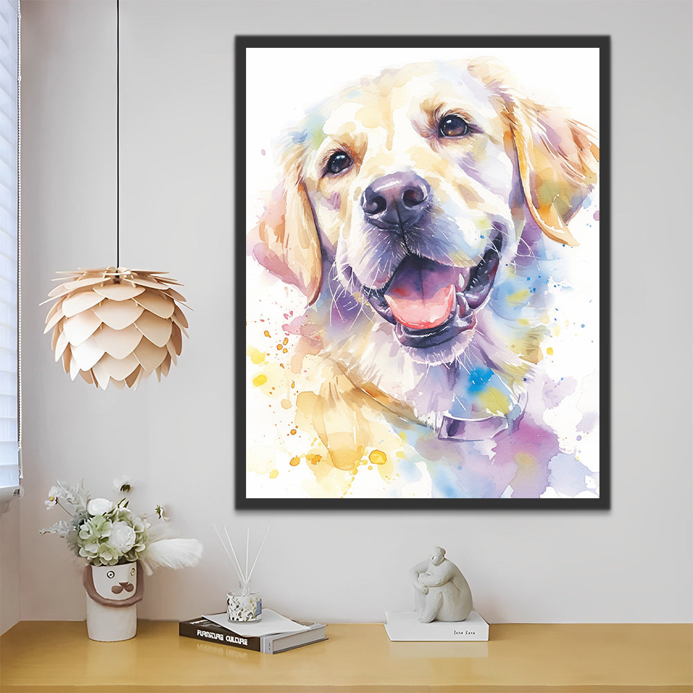 Watercolor Happy Puppy Paint by Numbers