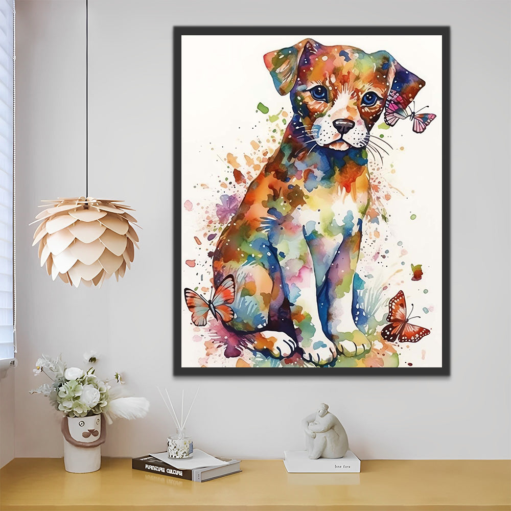 Watercolor Jack Russell Paint by Numbers