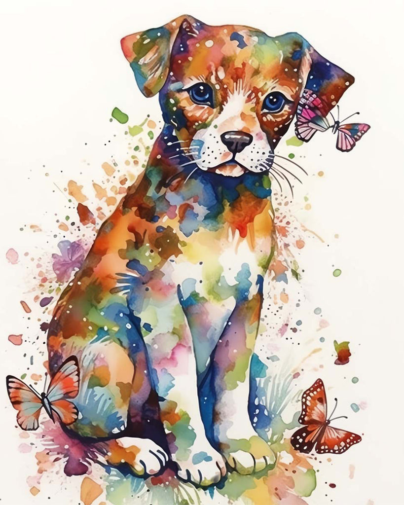 Watercolor Jack Russell Paint by Numbers