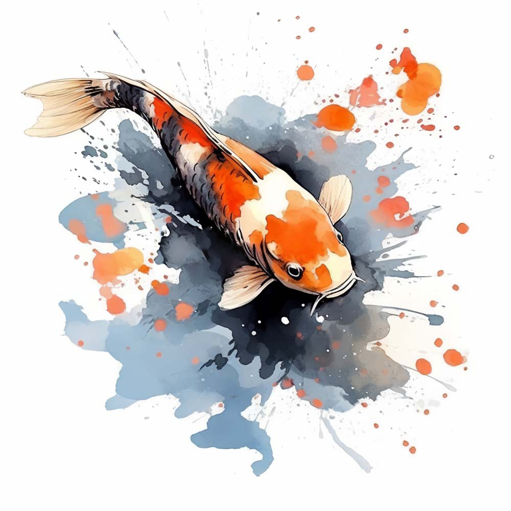 Watercolor Koi Paint by Numbers