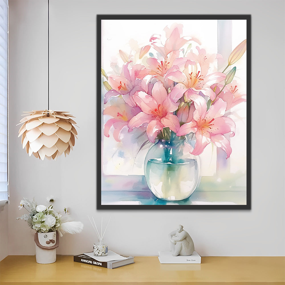 Watercolor Lilies Paint by Numbers