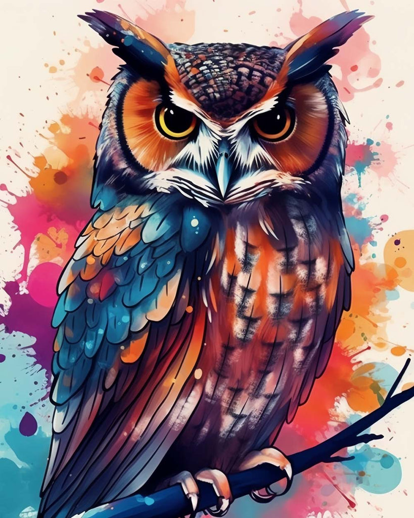 Watercolor Owl Paint by Numbers