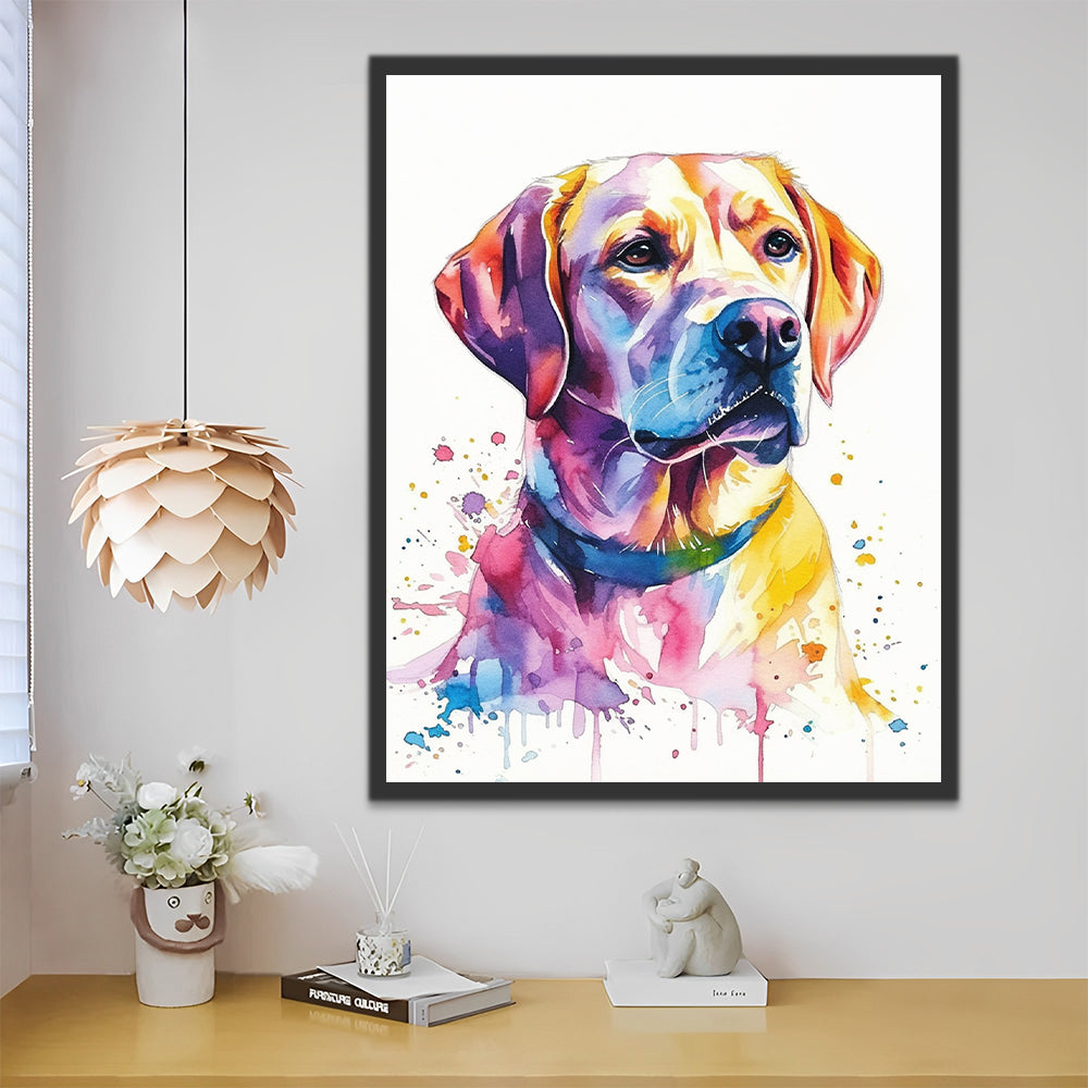 Watercolor Painting Dog Paint by Numbers