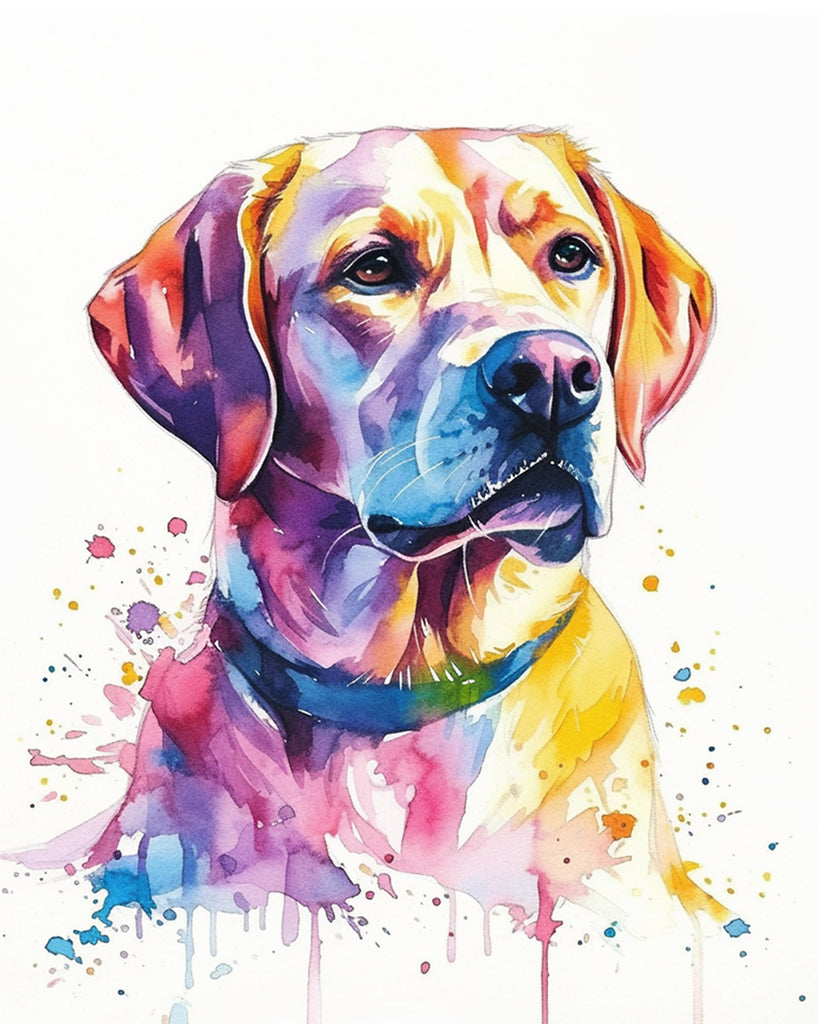 Watercolor Painting Dog Paint by Numbers