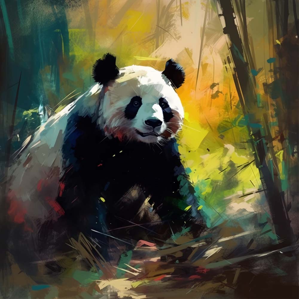 Watercolor Panda Paint by Numbers