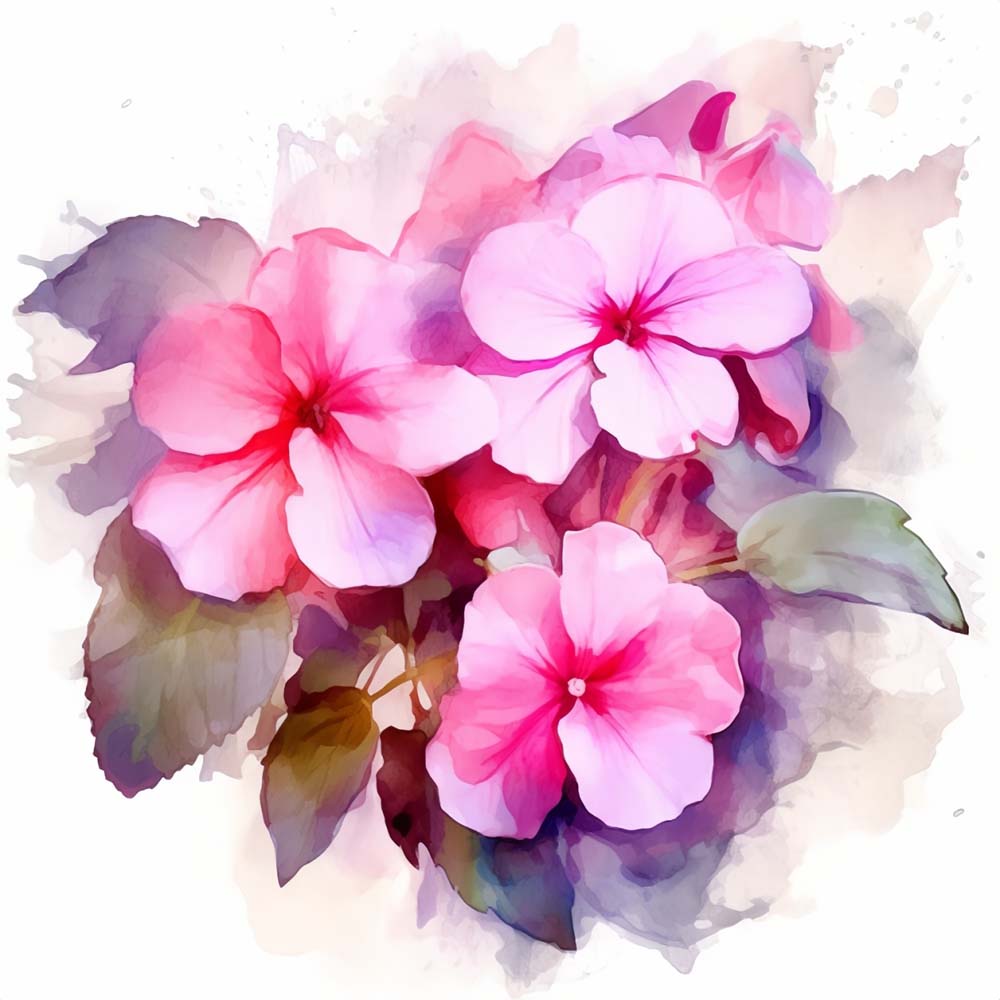 Watercolor Peach Blossom Paint by Numbers