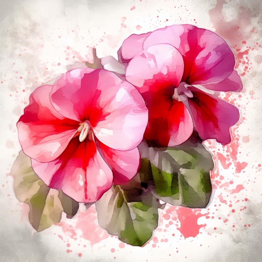 Watercolor Pink Flowers Paint by Numbers