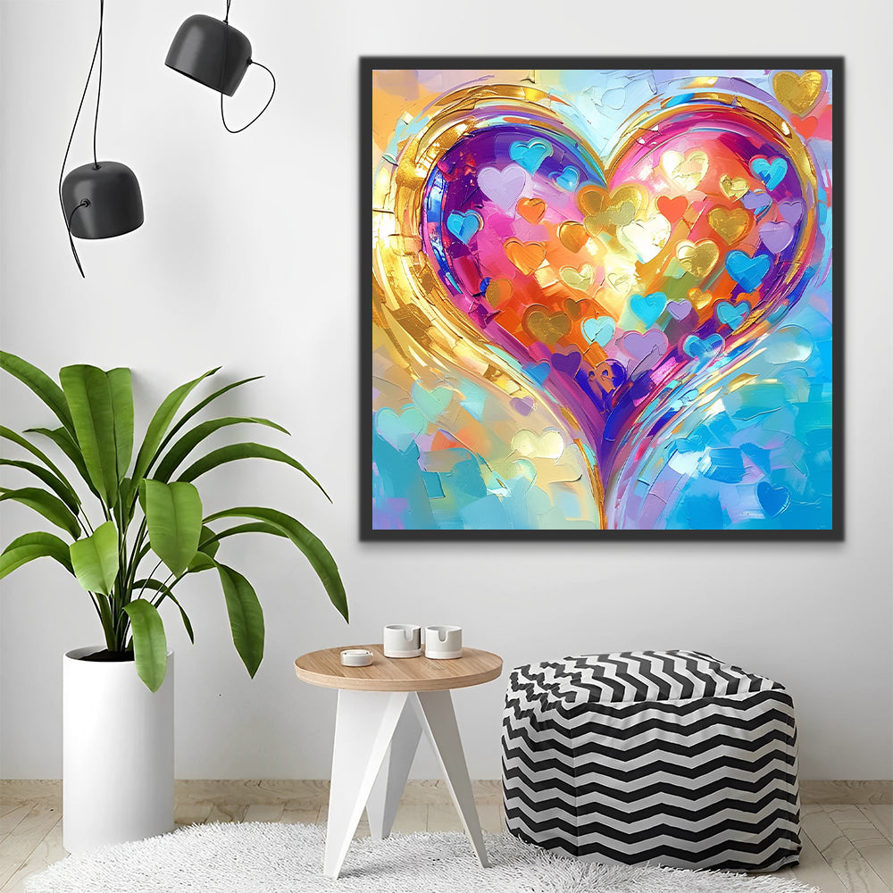 Watercolor Popular Heart Shaped Pattern Paint by Numbers