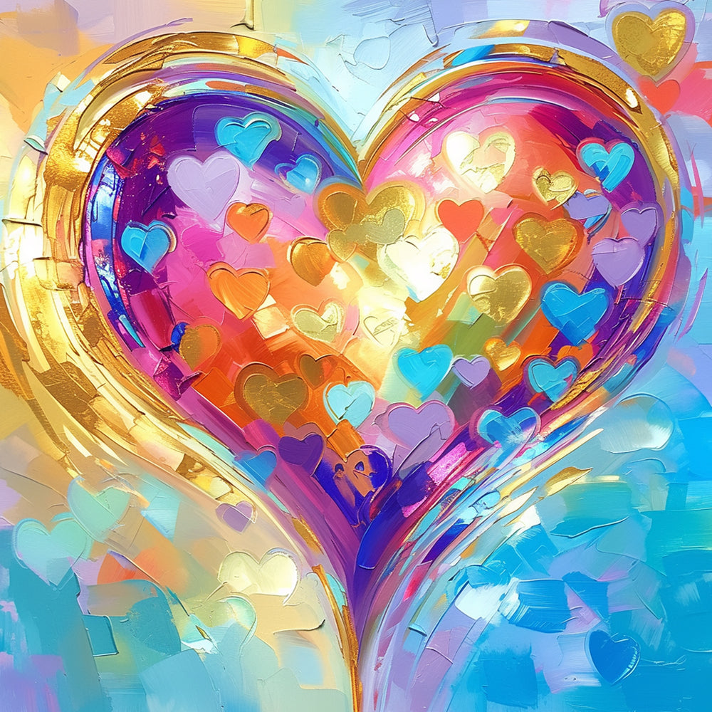 Watercolor Popular Heart Shaped Pattern Paint by Numbers