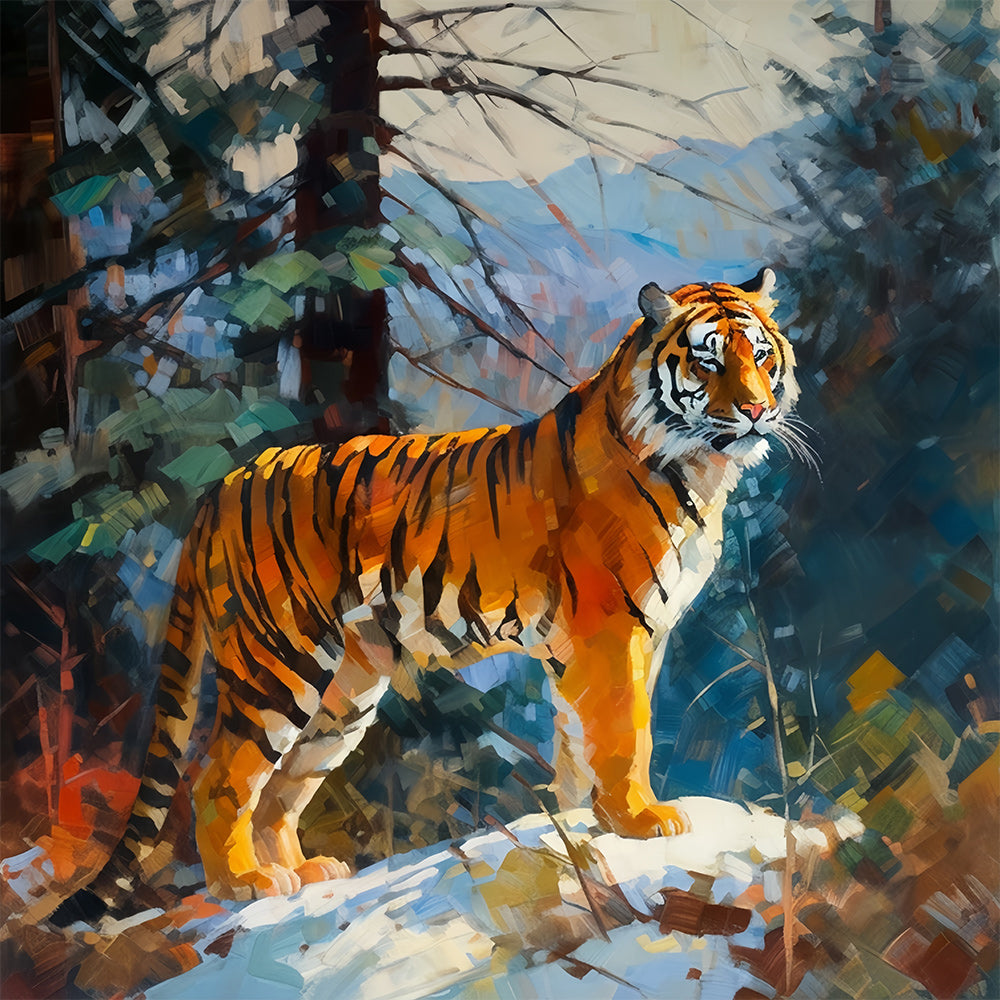 Watercolor Tiger Paint by Numbers