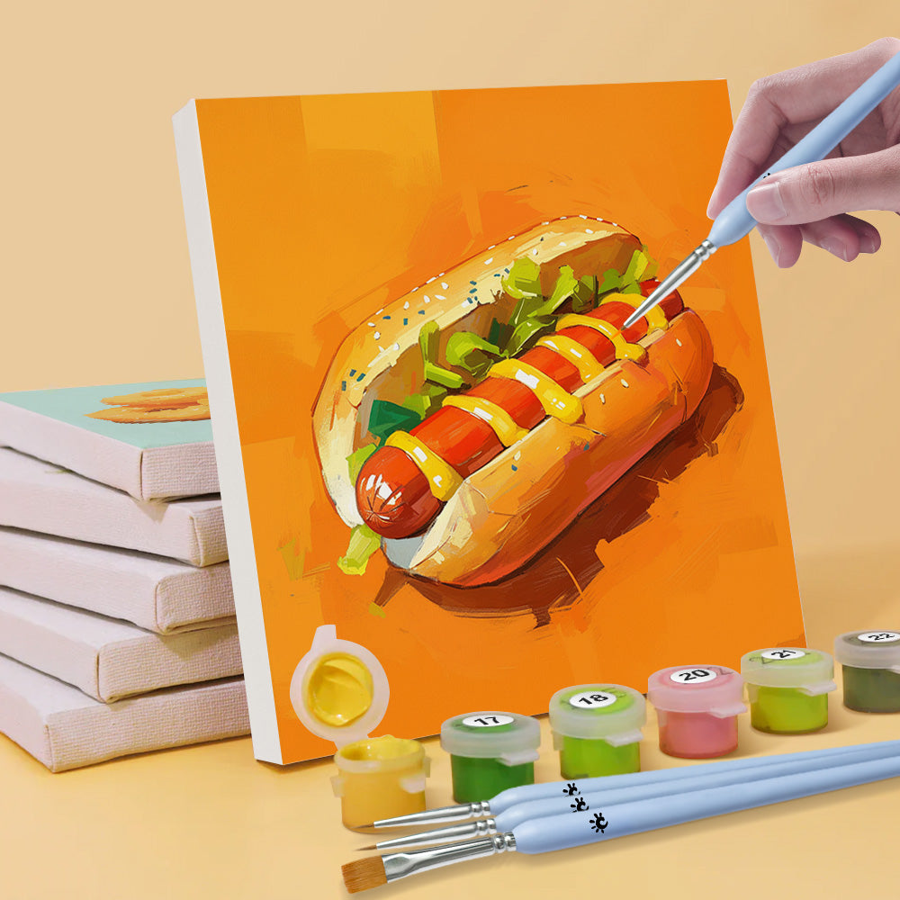 Western Fast Food 6 Pieces Mini Paint by Numbers