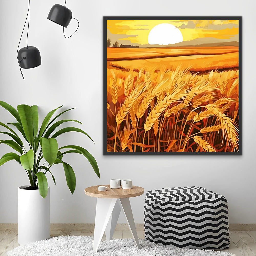 Wheat Field at Sunset Paint by Numbers