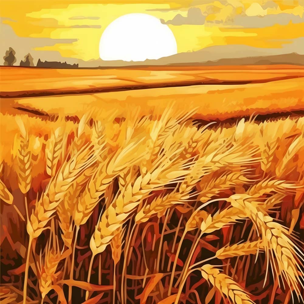 Wheat Field at Sunset Paint by Numbers