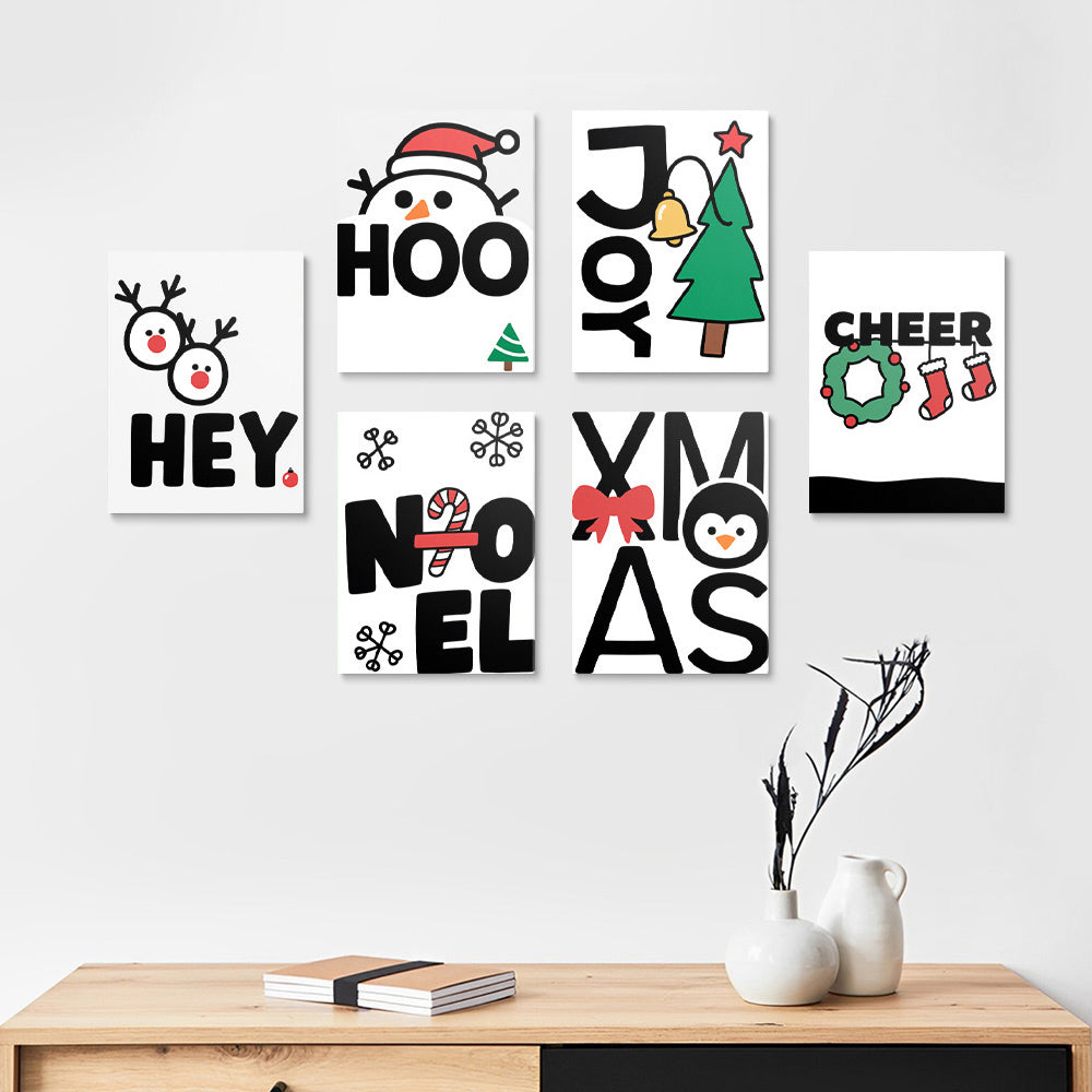 White Christmas 6 Pieces Mini Paint by Numbers