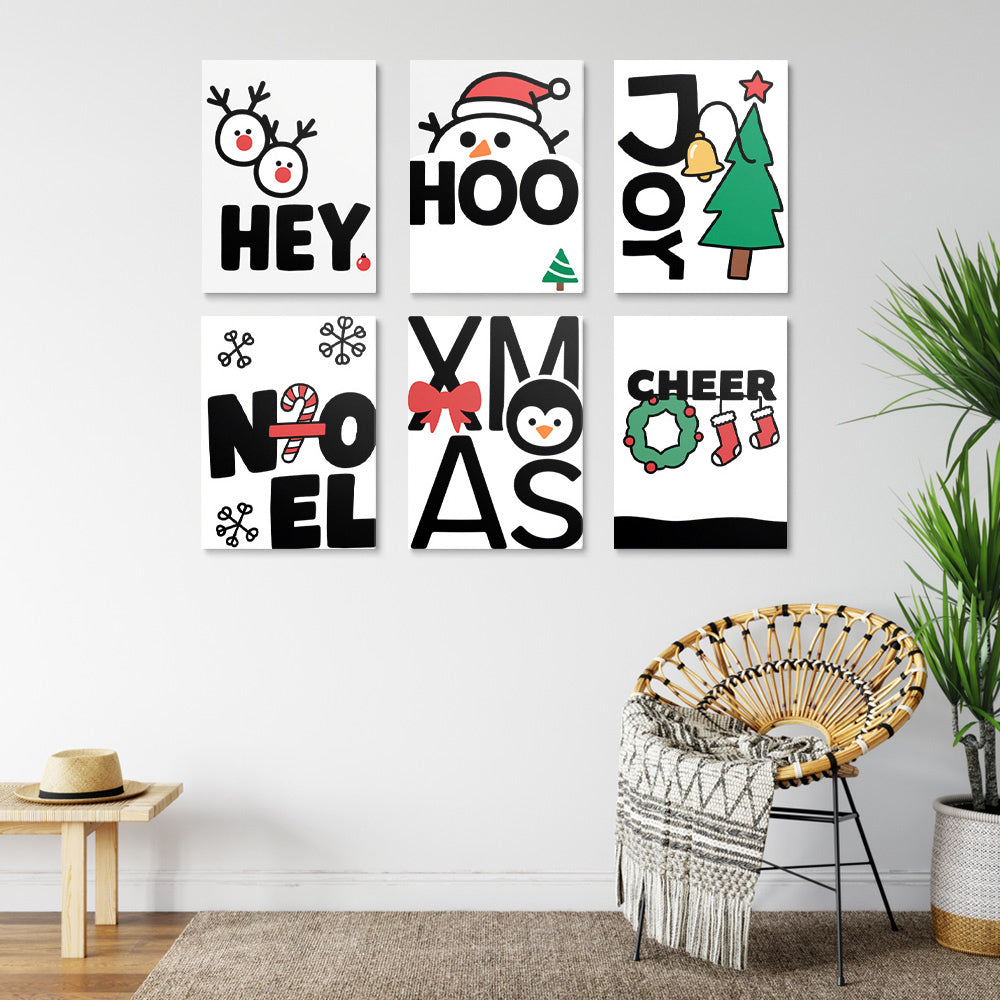 White Christmas 6 Pieces Mini Paint by Numbers
