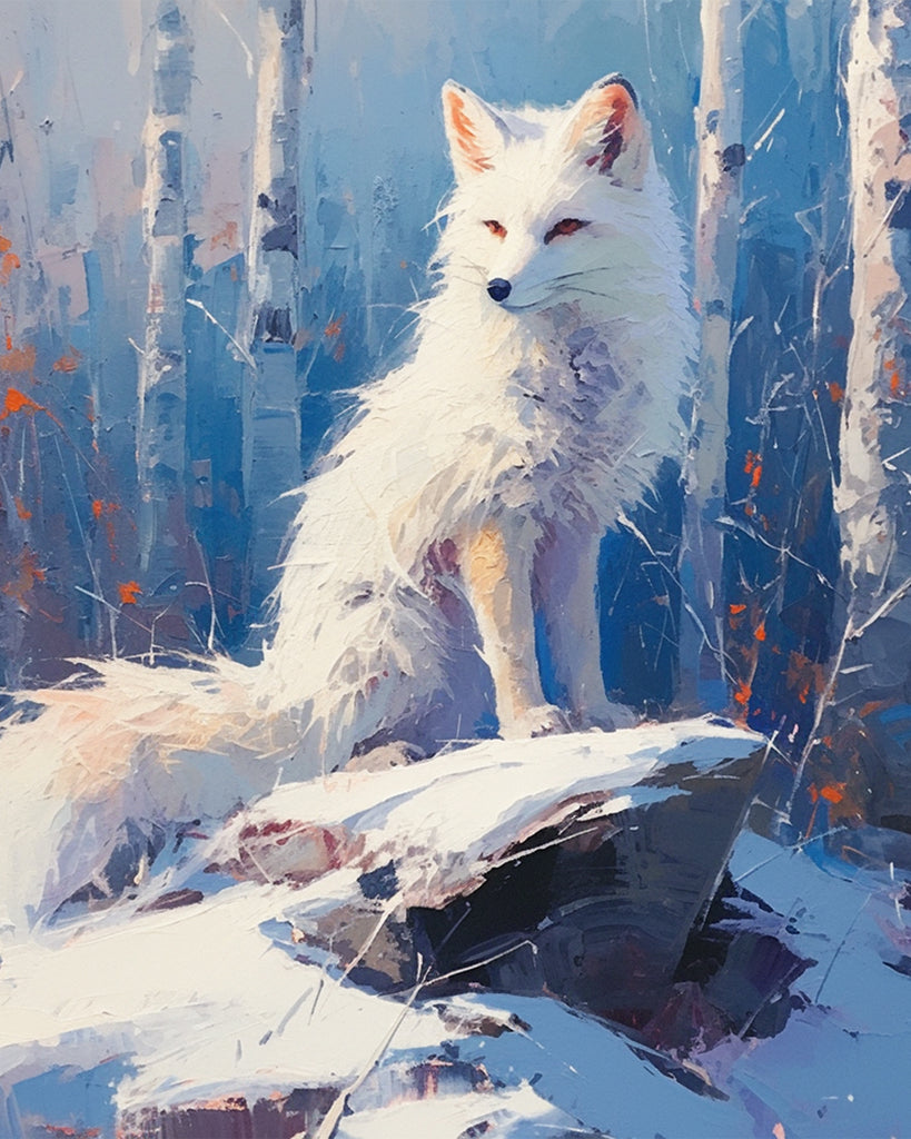 White Fox Paint by Numbers