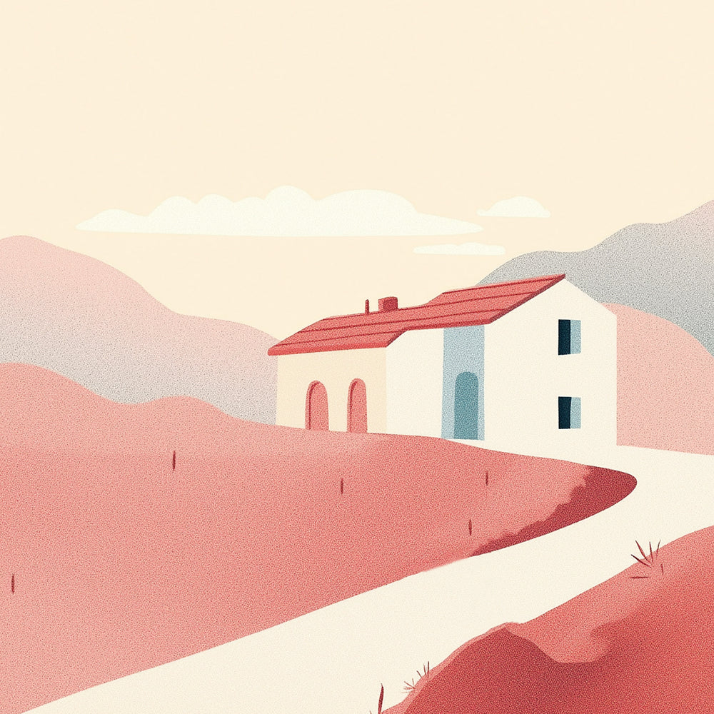 White House in the Pink Mountains Mini Paint by Numbers