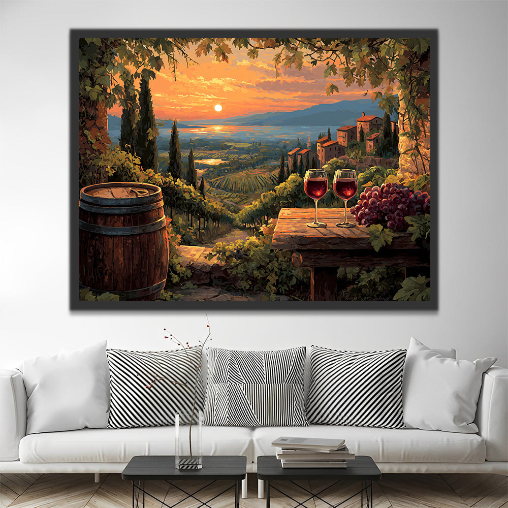 Winery at Sunset Paint by Numbers