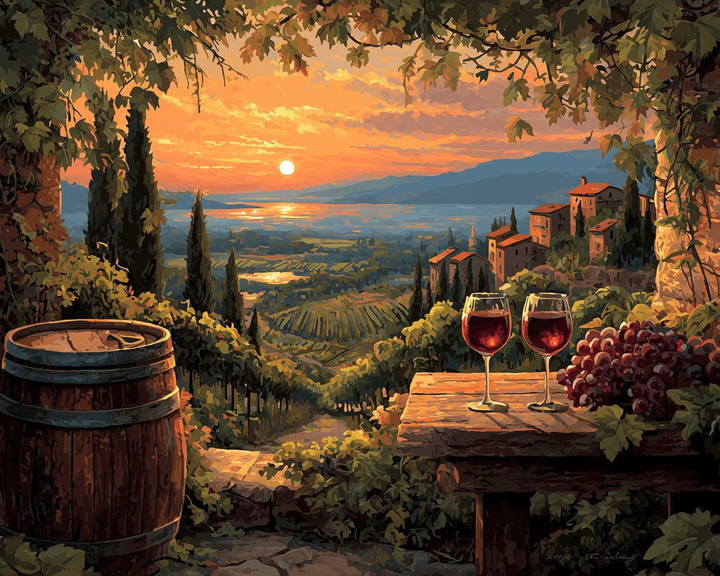 Winery at Sunset Paint by Numbers