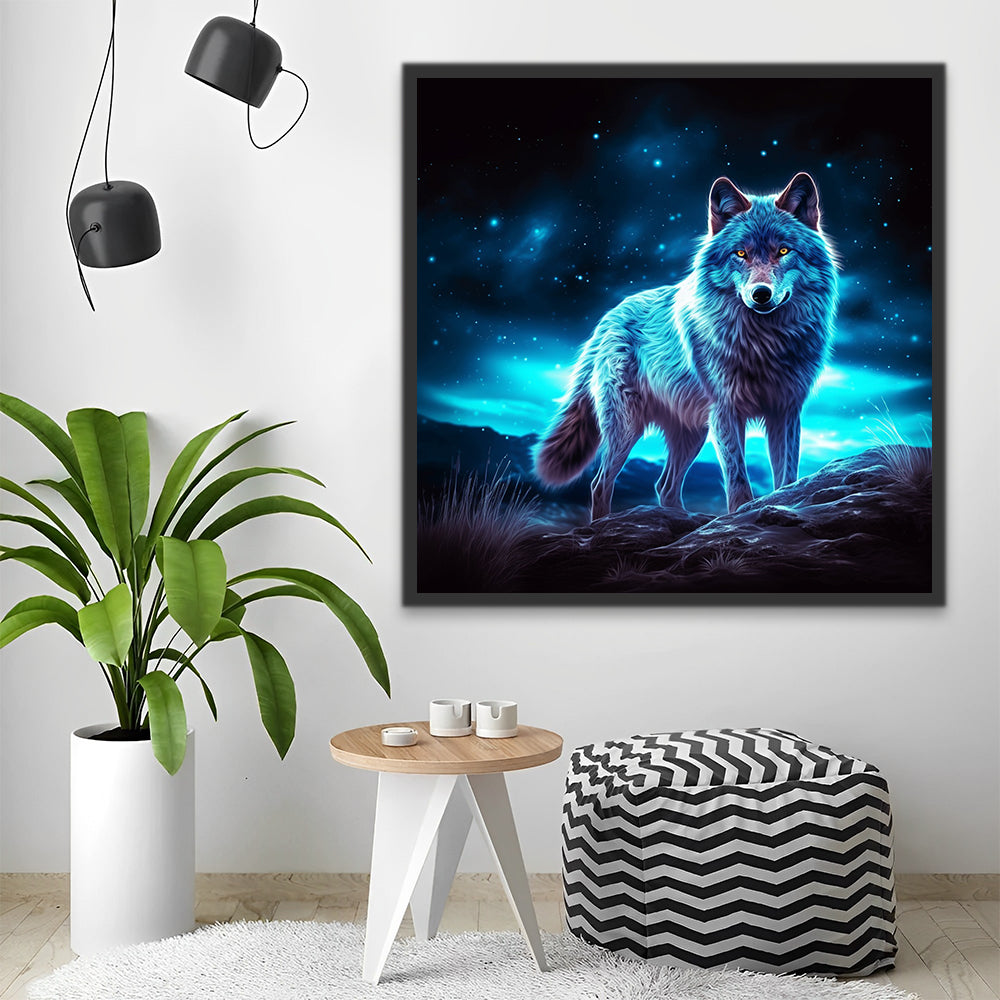 Wolf in the Night Paint by Numbers