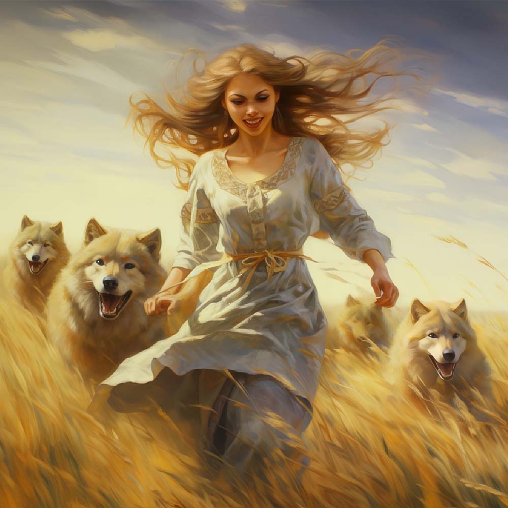 Woman and Wolves Paint by Numbers