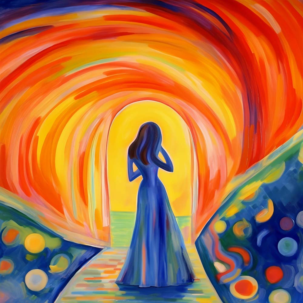 Woman in an Abstract Background Paint by Numbers