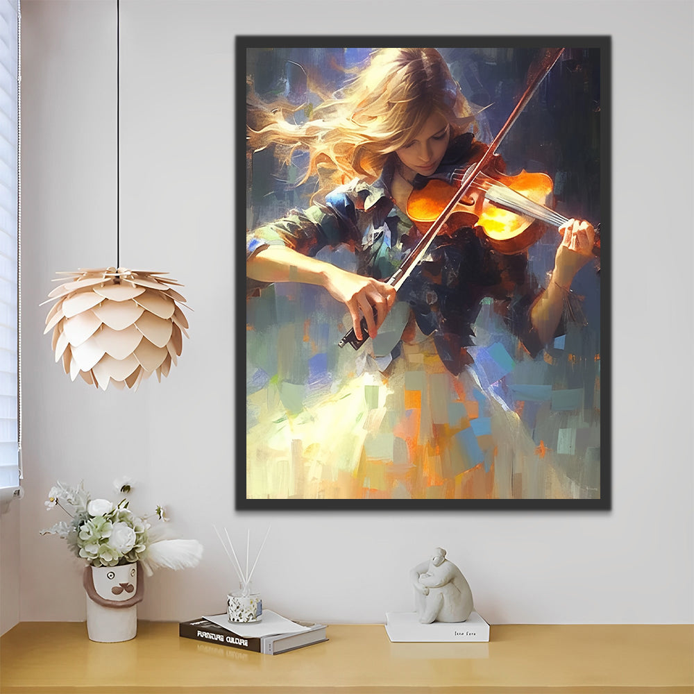 Woman Playing Violin Paint by Numbers