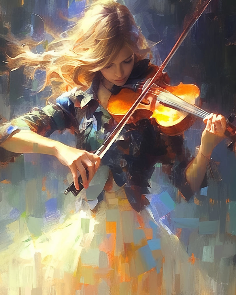 Woman Playing Violin Paint by Numbers