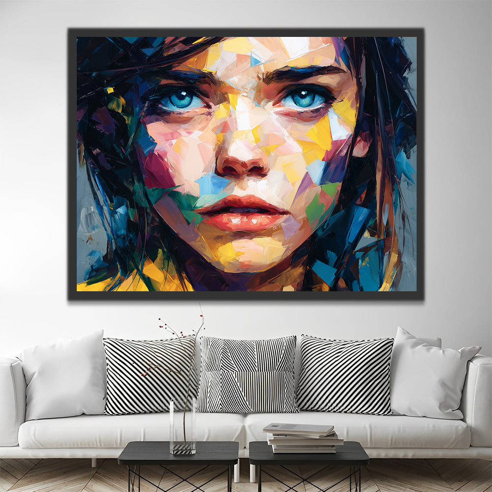 Woman with Blue Eyes Paint by Numbers