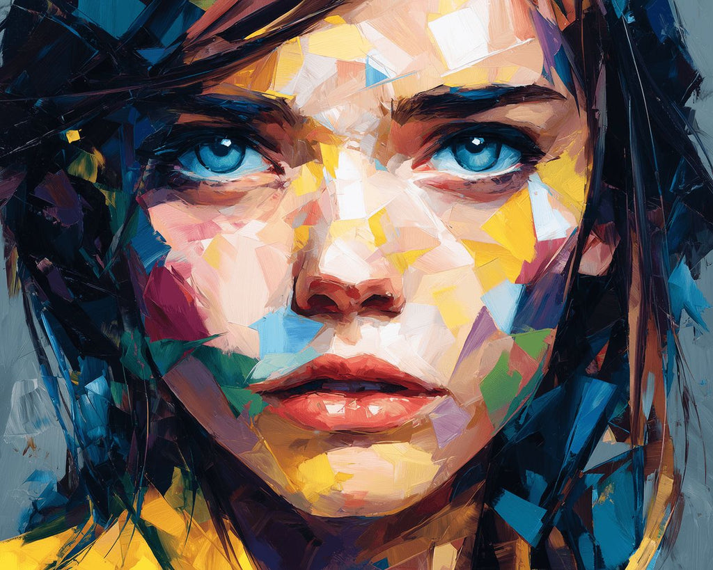 Woman with Blue Eyes Paint by Numbers