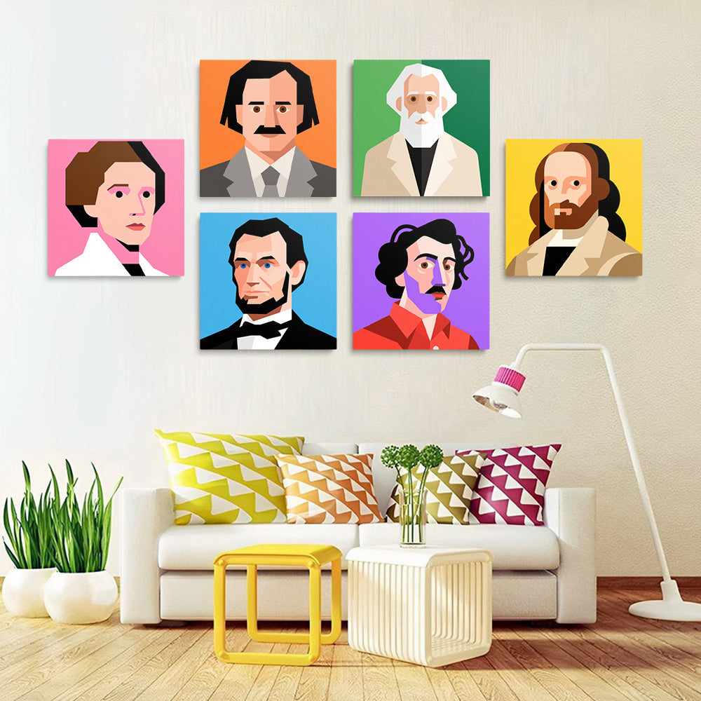 World Celebrities 6 Pieces Mini Paint by Numbers