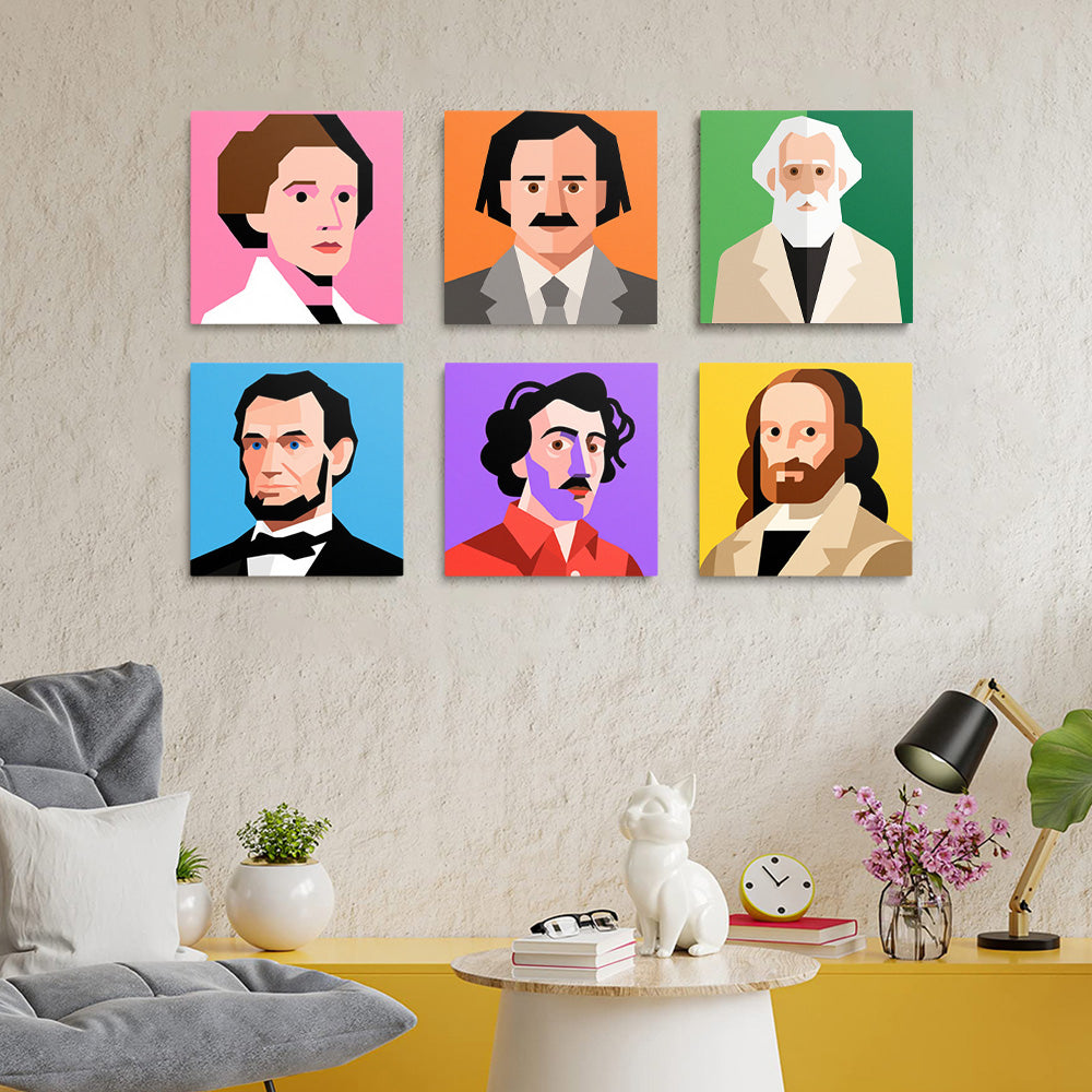 World Celebrities 6 Pieces Mini Paint by Numbers