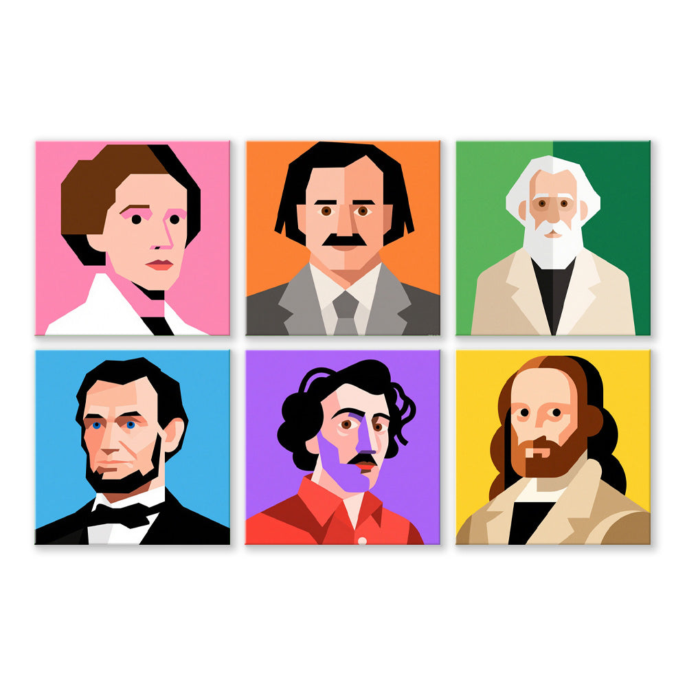 World Celebrities 6 Pieces Mini Paint by Numbers