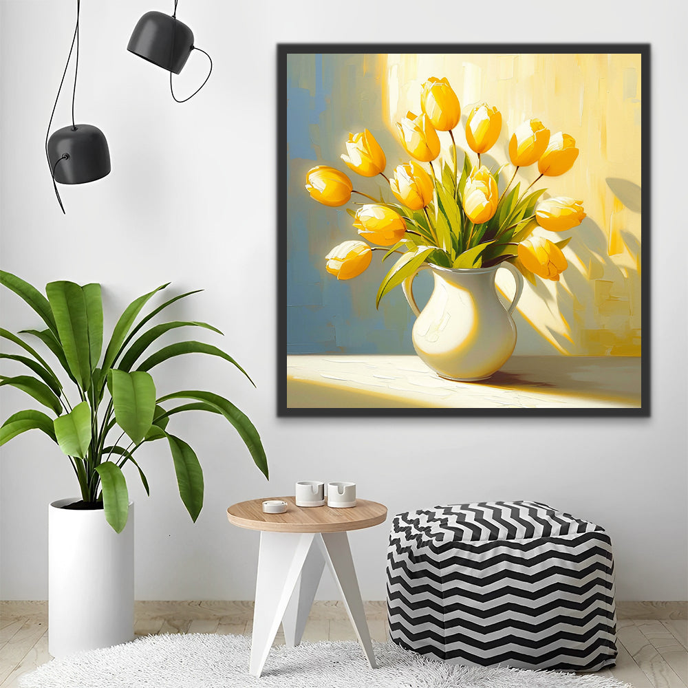 Yellow Tulips and Sunshine Paint by Numbers