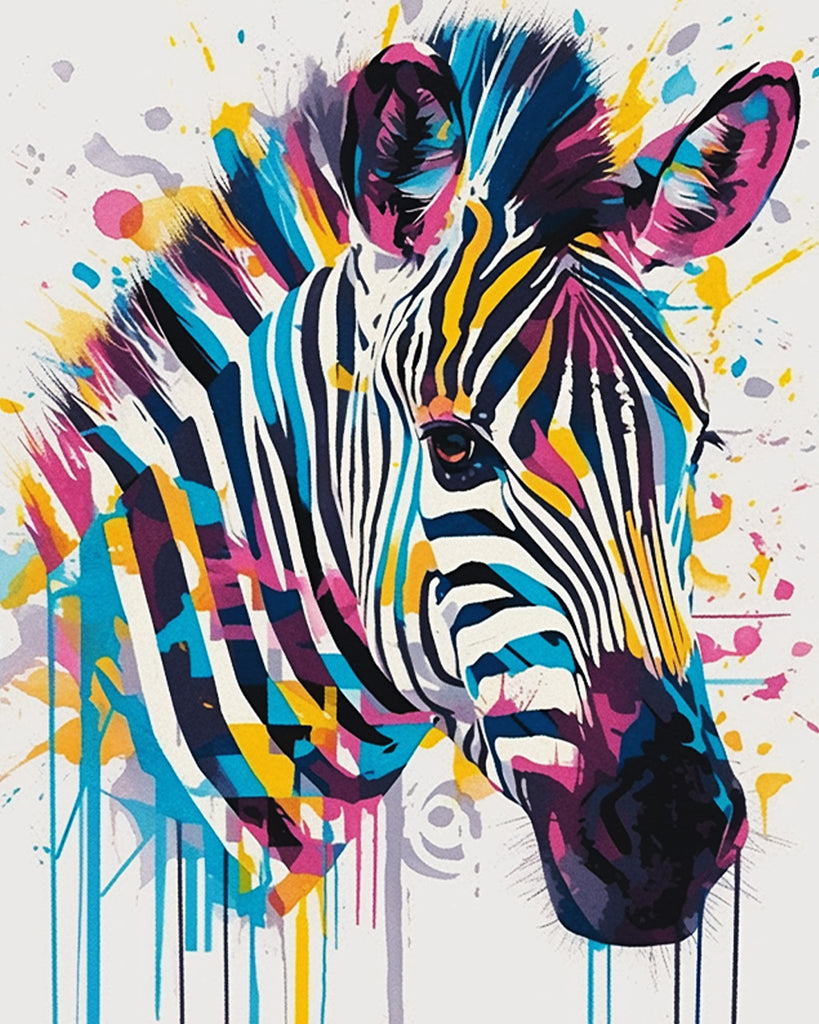 Zebra and Graffiti Paint by Numbers