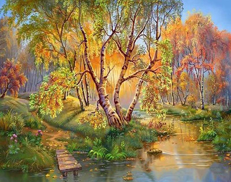 Landscape Nature Paint By Numbers Canvas Wall Set PBNNATW41