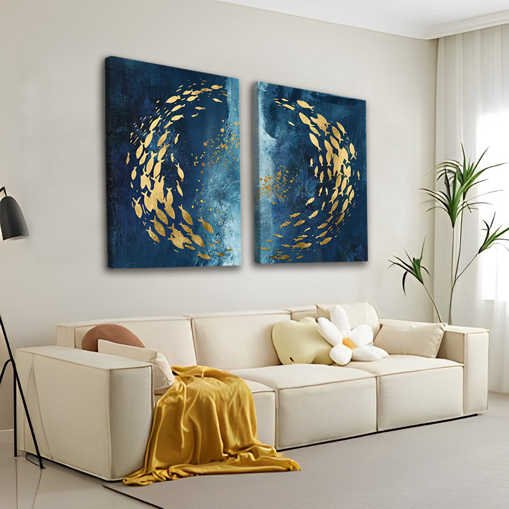 A School of Golden Fish 2 Pack Paint By Numbers