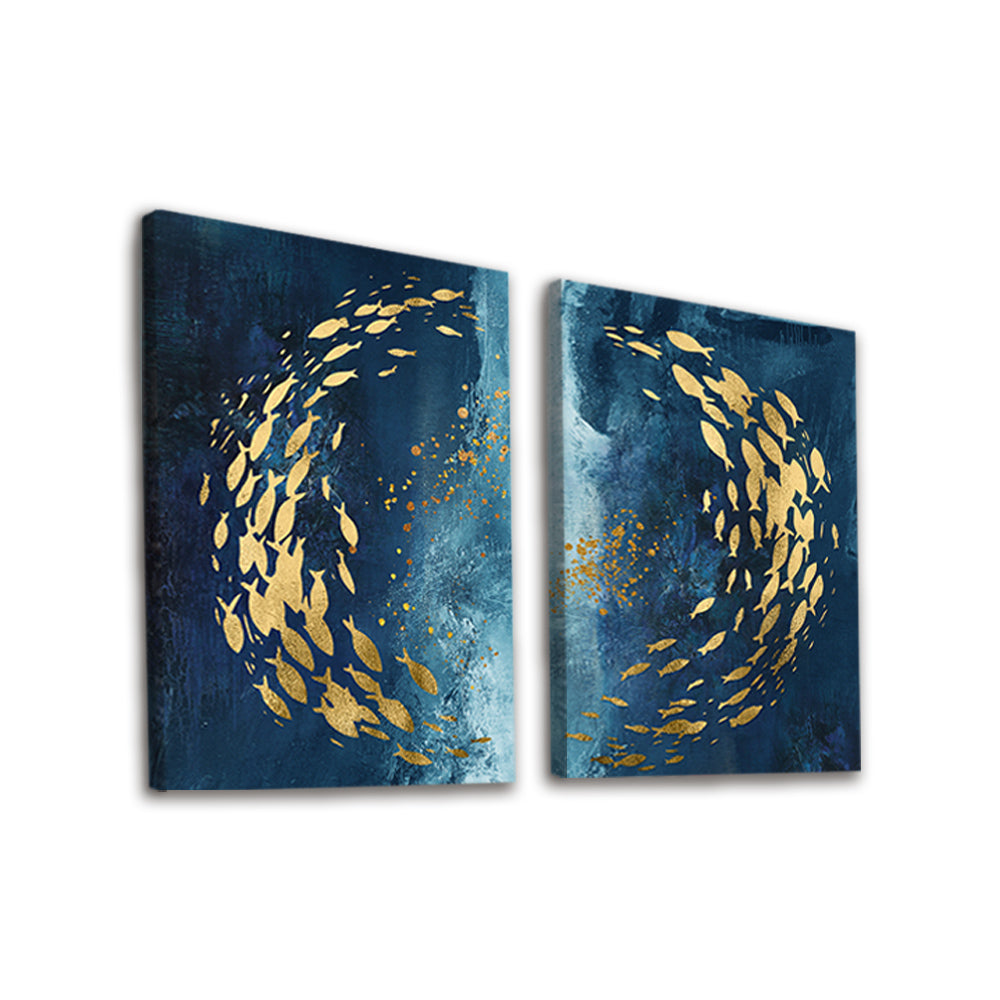 A School of Golden Fish 2 Pack Paint By Numbers