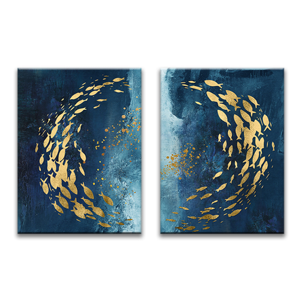 A School of Golden Fish 2 Pack Paint By Numbers