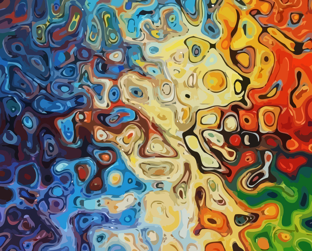 Abstract Art Colorful Water Paint by Numbers