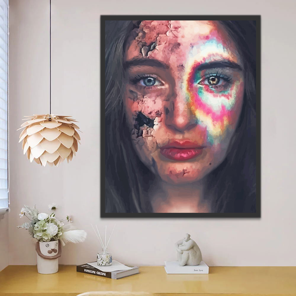 Abstract Broken Woman Paint by Numbers